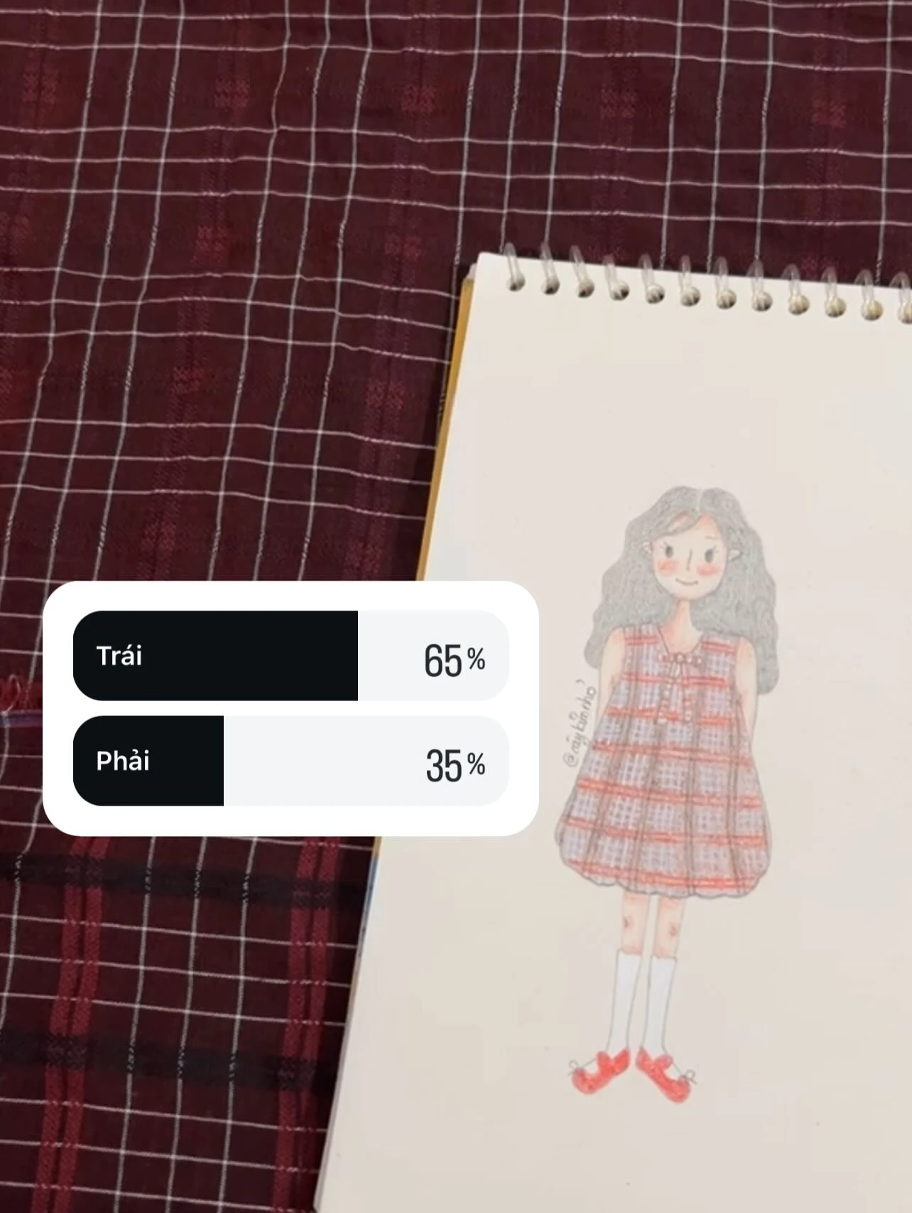 Đầm babydoll yếm caro đỏ tùng bí