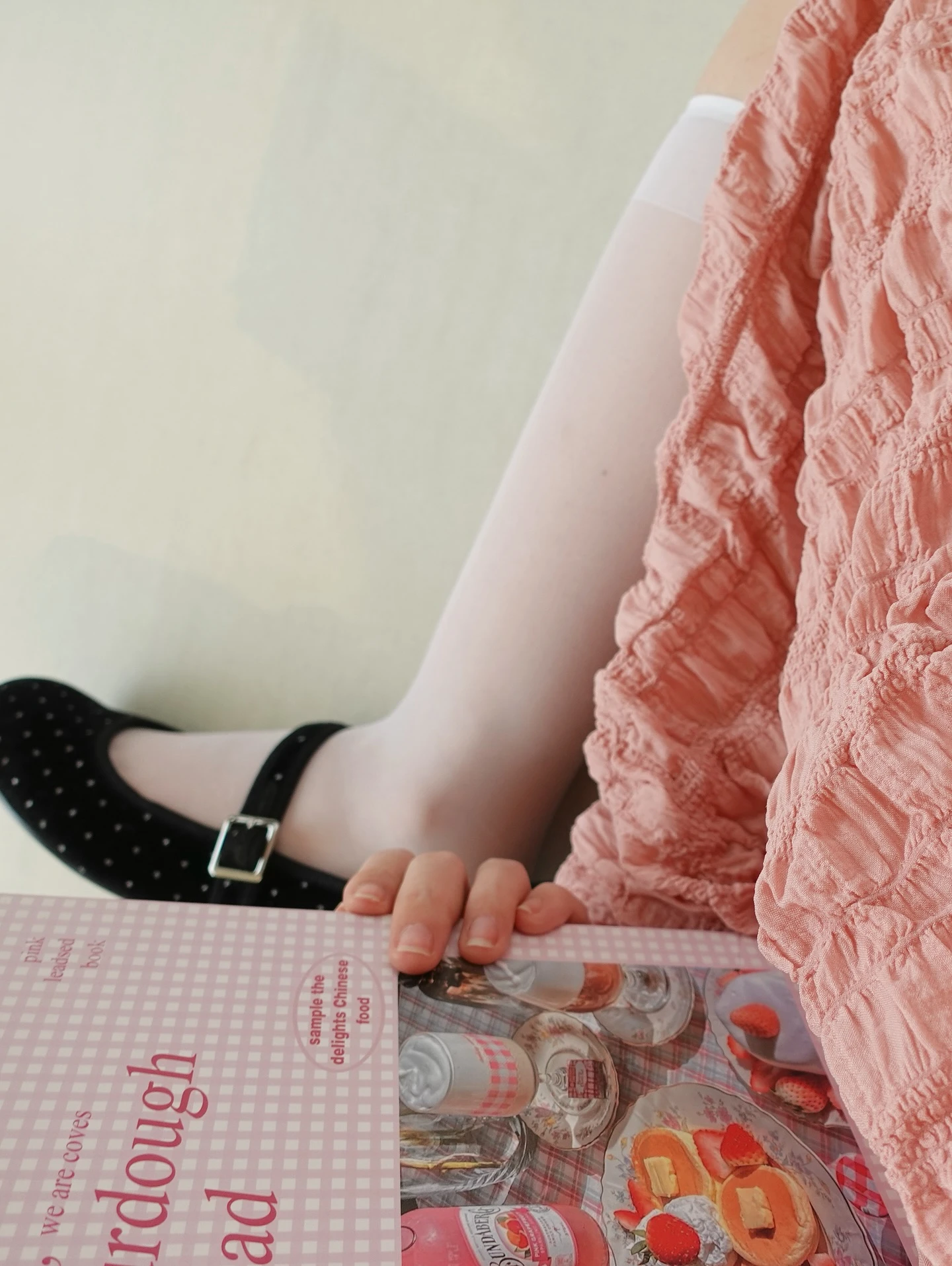 Set babydoll hồng phối trắng bồng bềnh trễ vai kèm bảo hộ