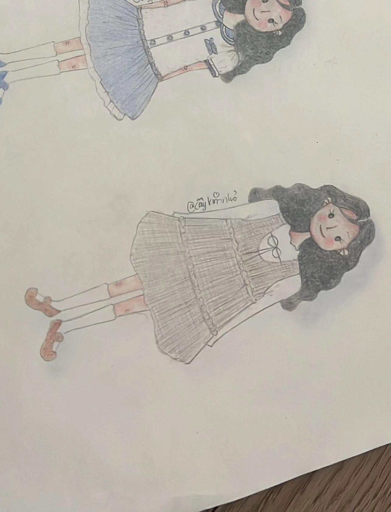 Set babydoll áo thun tay dài yếm 3 tầng