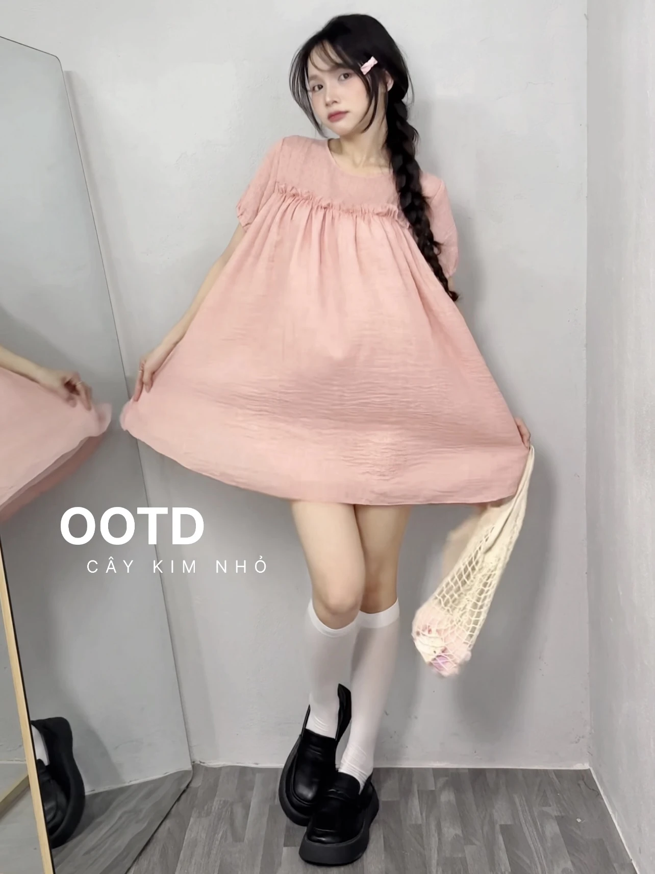  Đầm babydoll ren thô boi mềm  