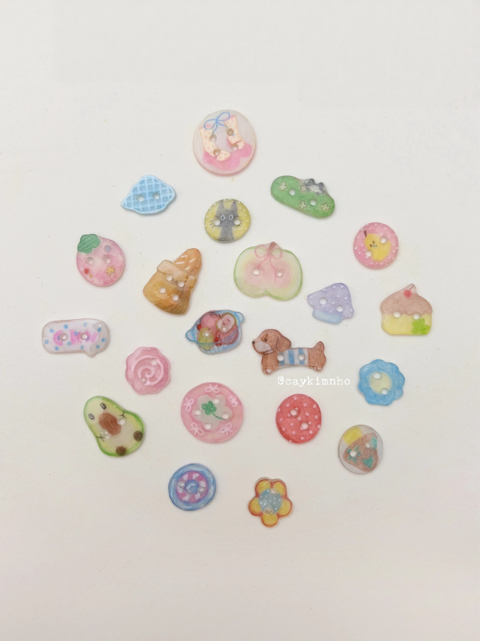 Nút áo cute size <= 12mm + 18mm (set 10nút ~ 40k / lẻ 1nút 12mm 4k - 18mm 5k)